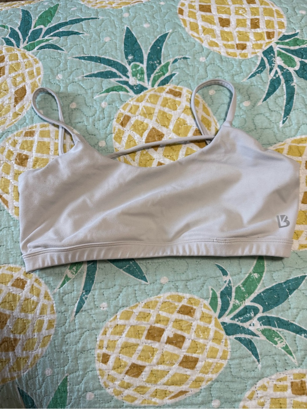 Buff bunny Light Gray Strappy Sports Bra